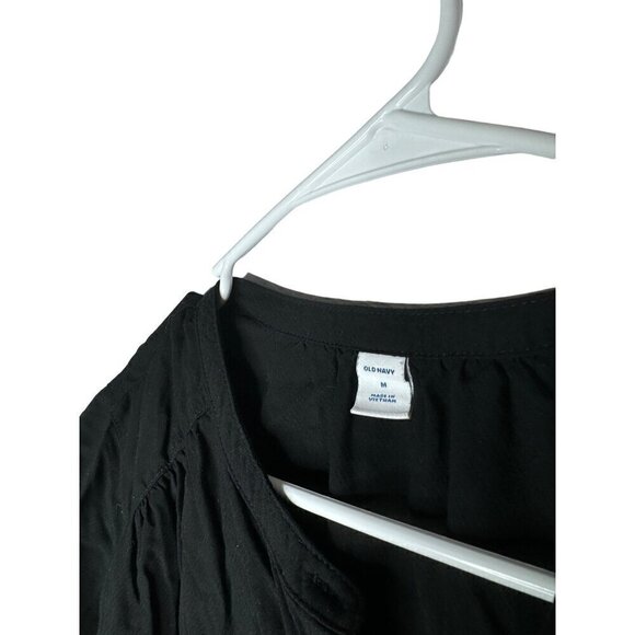 Old Navy Short Sleeve Blouse Black Medium - Picture 3 of 4